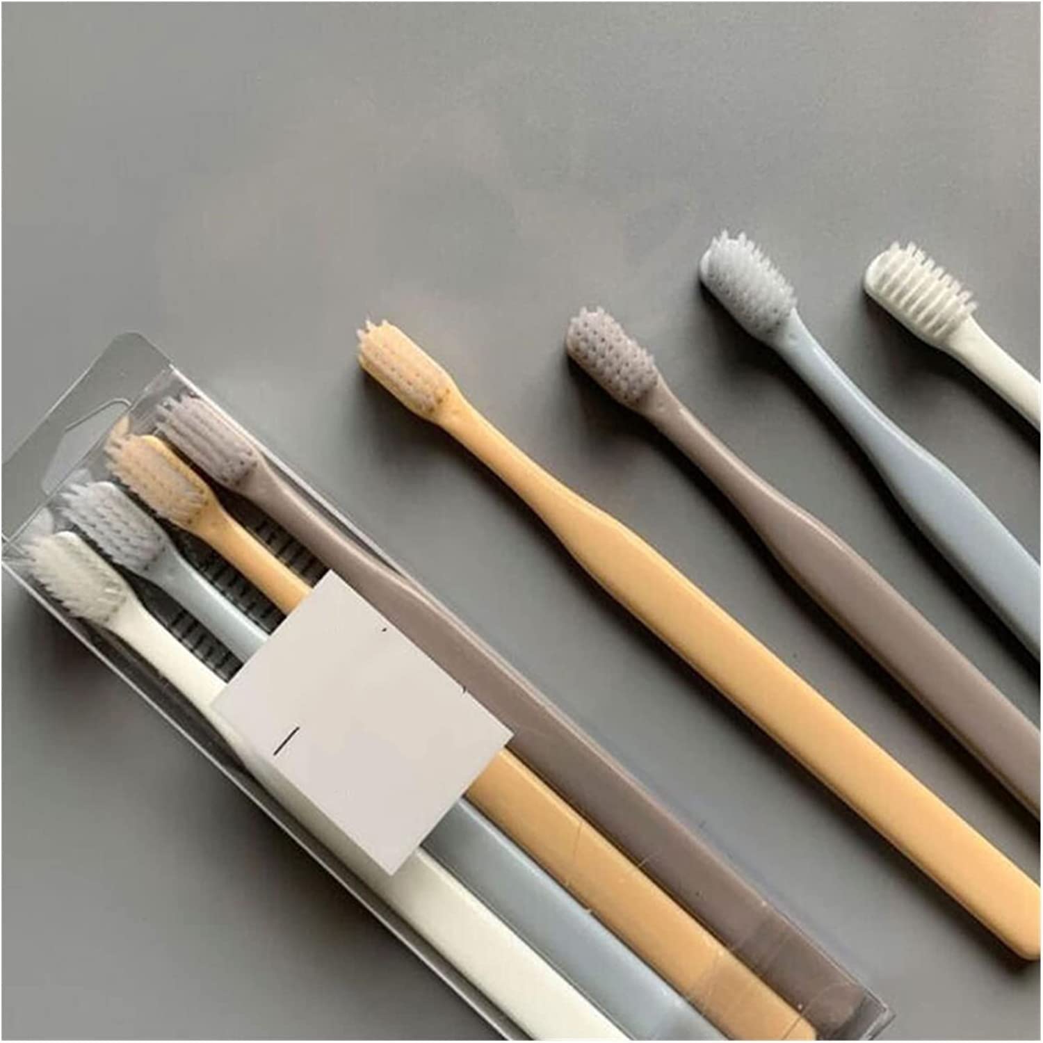 Haiqings 4-Pack Soft Bristle Small Head Toothbrushes for Adults - Multi-Color Eco-Friendly Travel Toothbrush Set for Home, Office & On-the-Go Oral Care