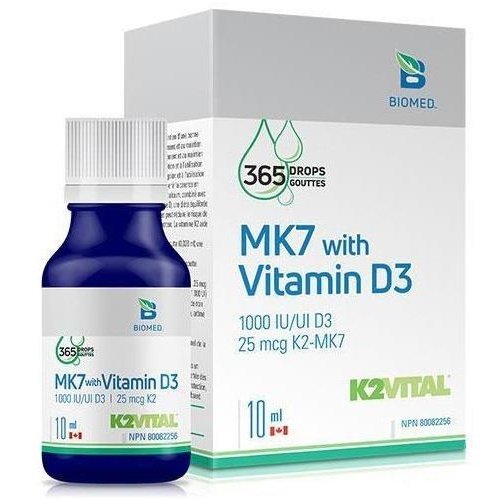 Biomed MK7 with Vitamin D3 Drops - 10ml | Supports Bone & Heart Health | Perfect for Daily Supplementation