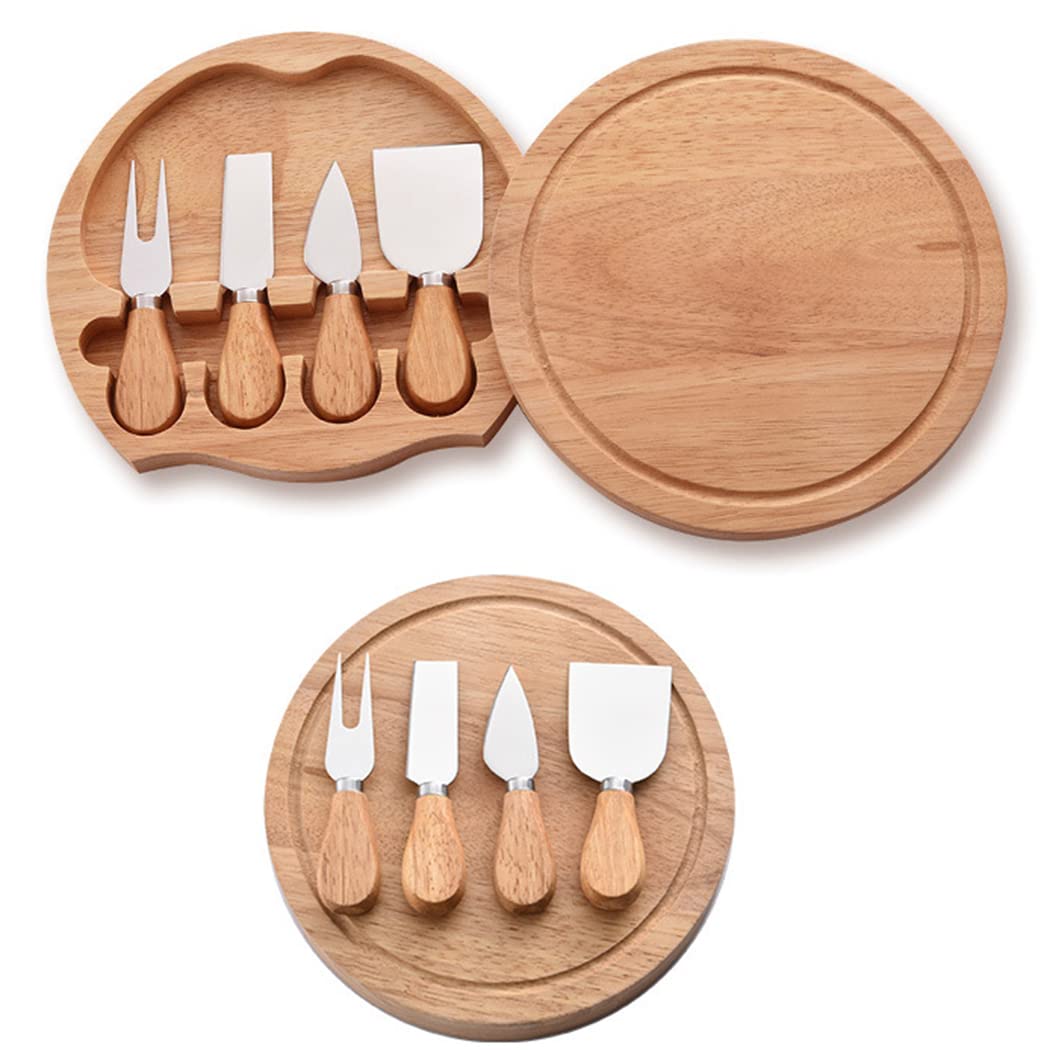 Premium Non-Stick Cheese Cutter Set with Wooden Handle - Stainless Steel Cheese Slicer & Butter Spreader for Kitchen, Charcuterie Boards & Party Platters