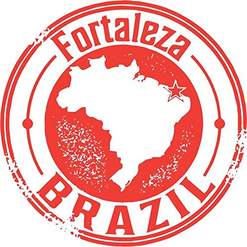 Zirni Fortaleza Brazil Travel Grunge Stamp Sticker Decal - Vintage Brazilian Souvenir Design for Laptops, Scrapbooks & Passport Covers