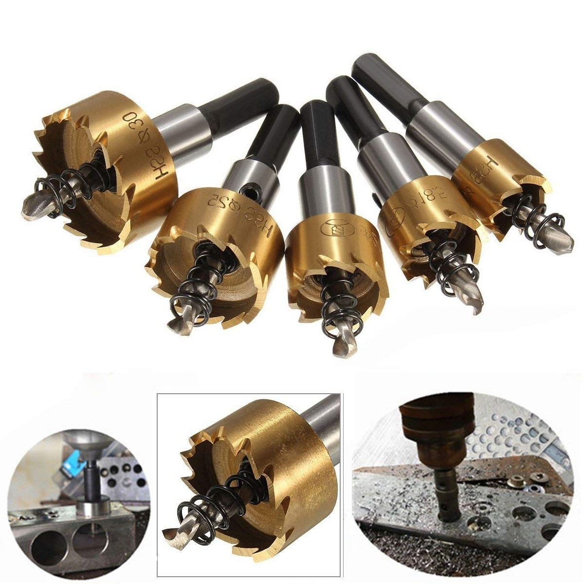 2.17 Inch HSS Drill Bit Hole Saw for Metal - High Speed Steel Drill Cutter for Stainless Steel, Aluminum & Wood (Gold) - Perfect for DIY Projects, Metalworking & Home Renovations