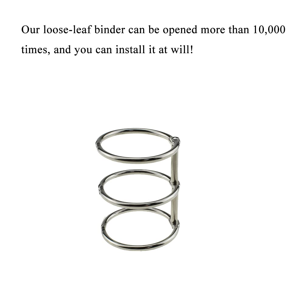 HAHIYO 4-Pack Stainless Steel Binder Rings - 30mm (1.2 Inch) Inner Diameter, 3-Ring Loose Leaf Snap Split Hinged Metal Book Rings for DIY Notebooks, Photo Albums, Travel Journals & Document Binding - Perfect for Scrapbooking, Office Organization & Craft Projects
