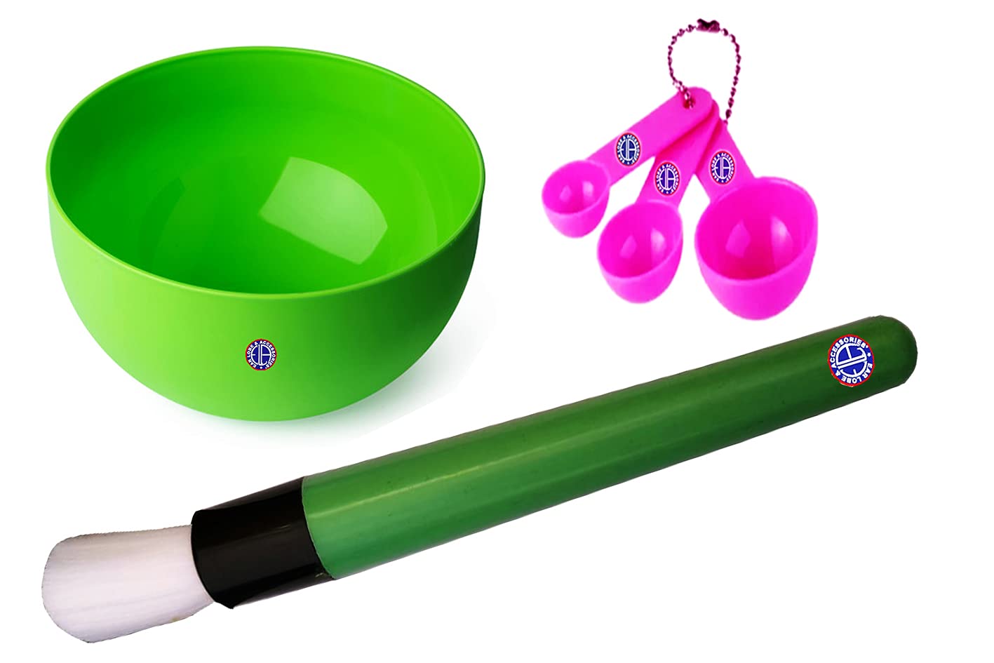 Ear Lobe & Face Pack Accessories Set - Bowl, S Face Brush & Measuring Spoon for Skincare Routine | Perfect for DIY Facial Masks & Beauty Treatments