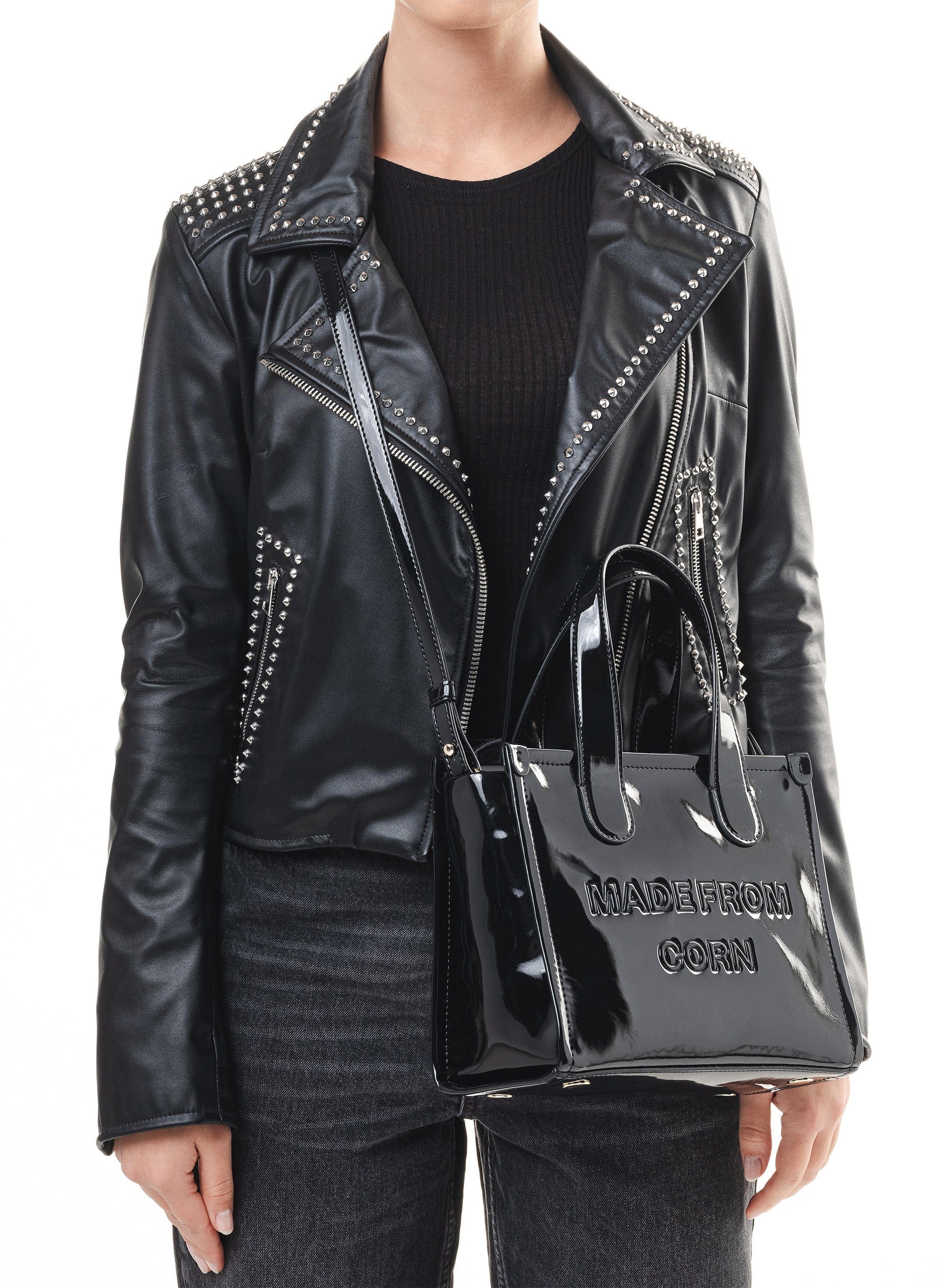 Alma M Vegan Leather Tote Bag for Women - Black | Stylish & Eco-Friendly Handbag for Work, Travel & Everyday Use