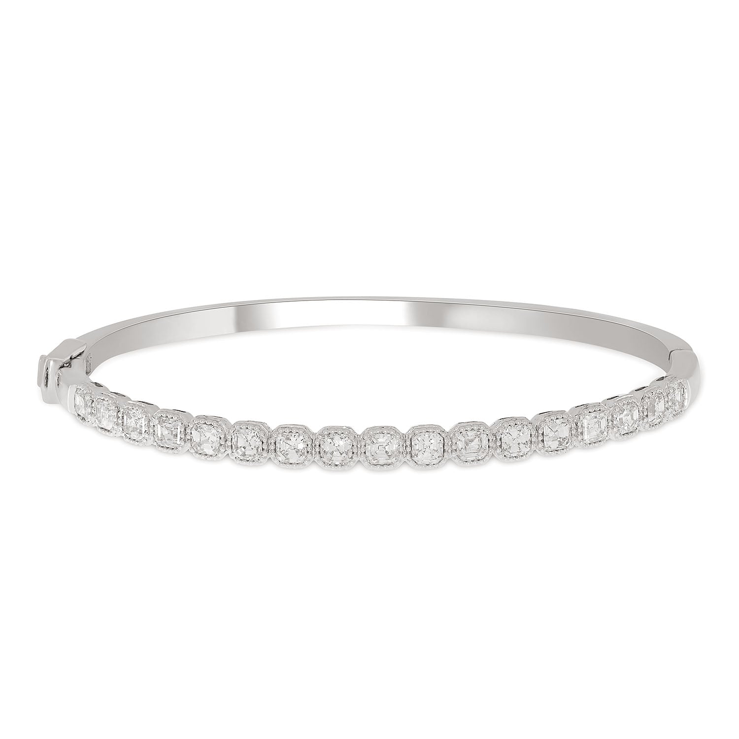 14K White Gold Pave Diamond Designer Bracelet - Elegant Jewelry Gift for Women, Perfect for Anniversaries, Weddings & Special Occasions