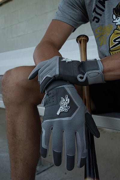 Color Crush Batting Gloves - Smoke Gray | Baseball & Softball Training Gloves for Men & Women | Perfect for Hitting Practice & Fielding Drills