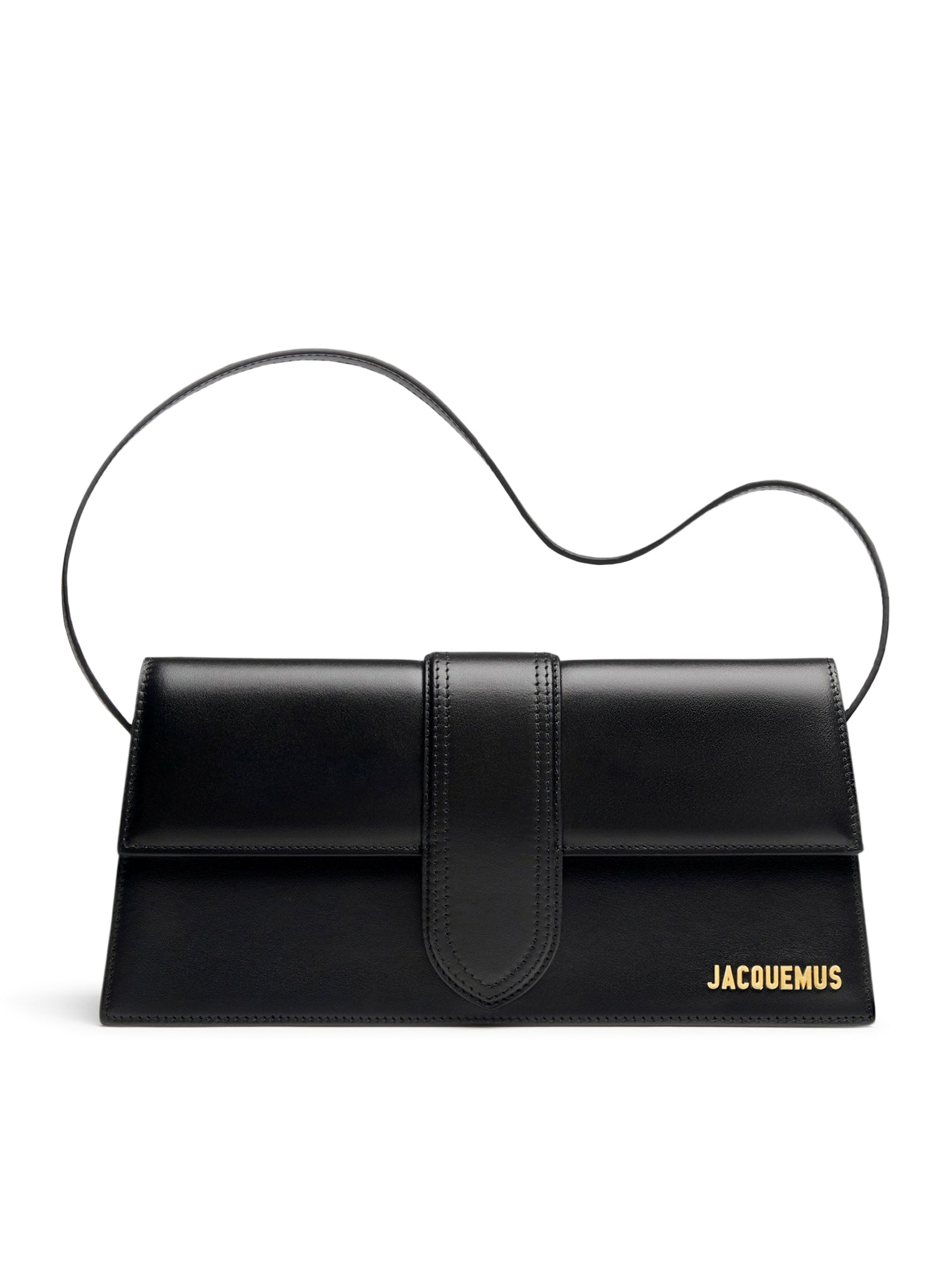Jacquemus Le Bambino Long Black Leather Shoulder Bag - Stylish & Elegant Crossbody Purse for Women | Perfect for Work, Travel & Evening Outings