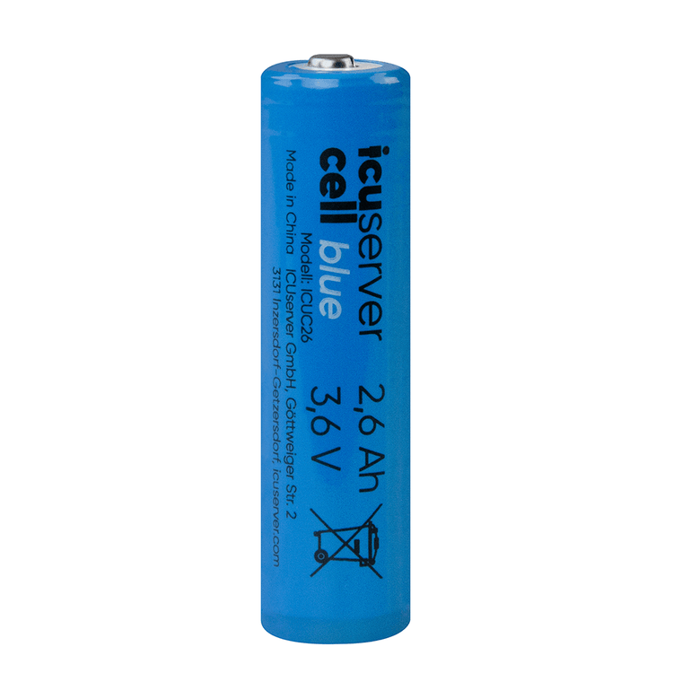 ICU Clom Cellpower Blue 18650 Batteries 2.6Ah - High Performance Rechargeable Lithium-ion Battery for Flashlights, Vape Mods & Power Tools