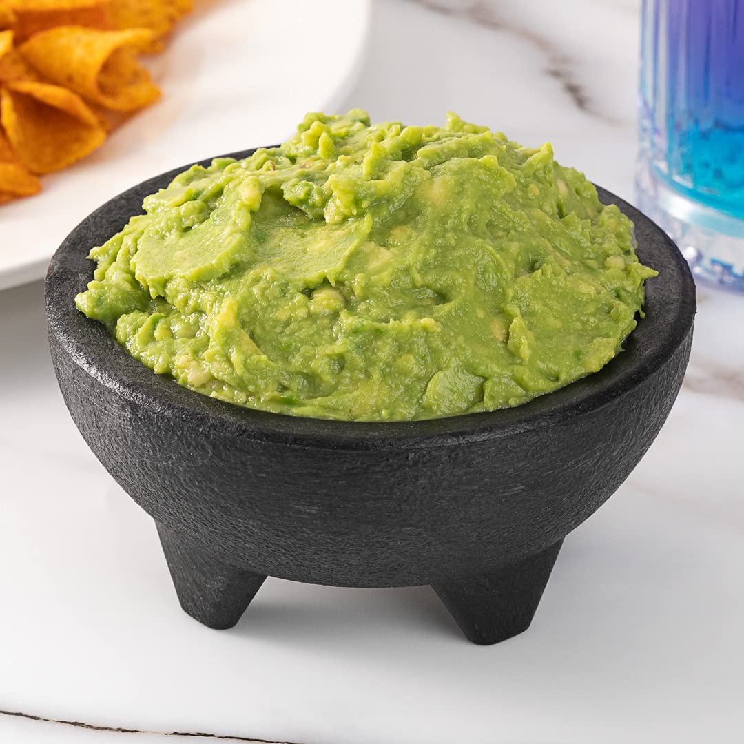 10oz Molcajete-Style Salsa Bowls - 3-Legged Black Plastic Serving Dishes | Microwave & Dishwasher Safe, Shatterproof | Perfect for Guacamole, Dips, Nuts, Candy & Condiments | Ideal for Parties, Mexican Cuisine & Everyday Use