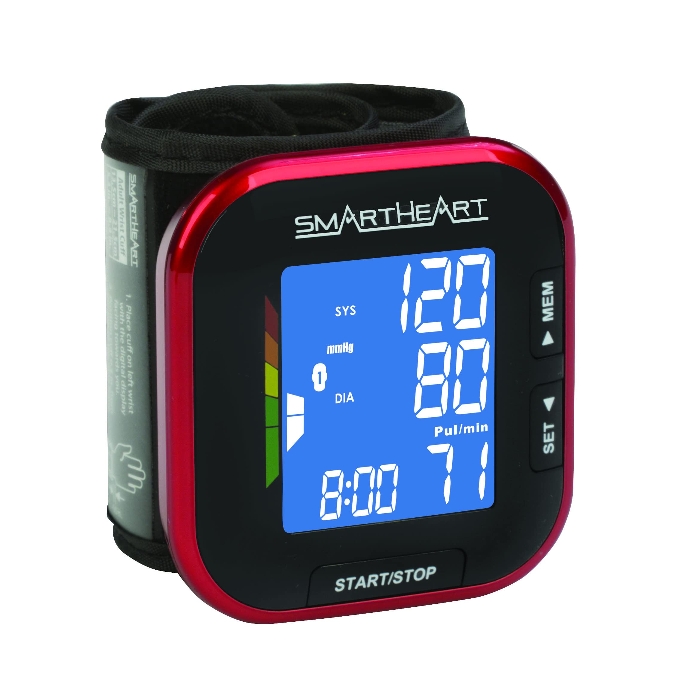 SmartHeart Digital Blood Pressure Monitor for Adults - Wrist Cuff with Advanced Inflation Technology, 2-User Memory Storage - Perfect for Home Use & Health Monitoring