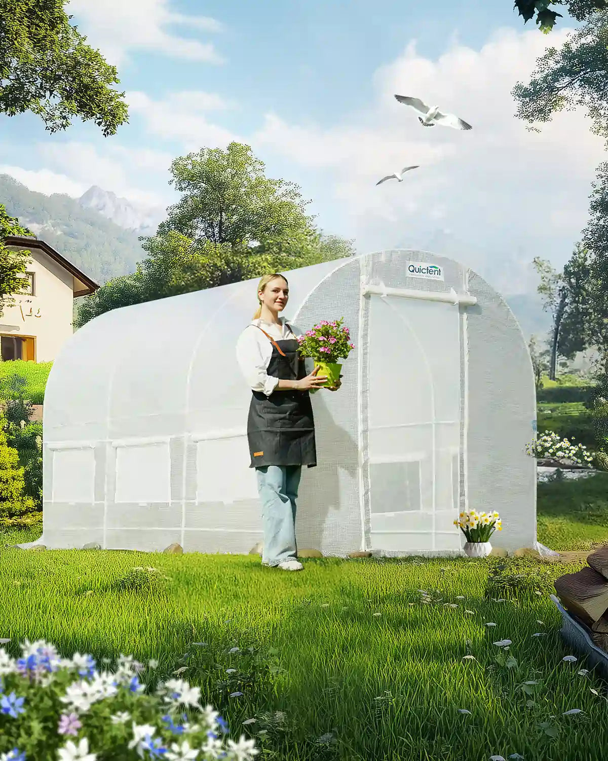 12' x 7' x 7' Walk-in Tunnel Greenhouse for Gardening, Plant Protection & Year-Round Growing - Perfect for Backyards, Small Farms & Urban Gardening