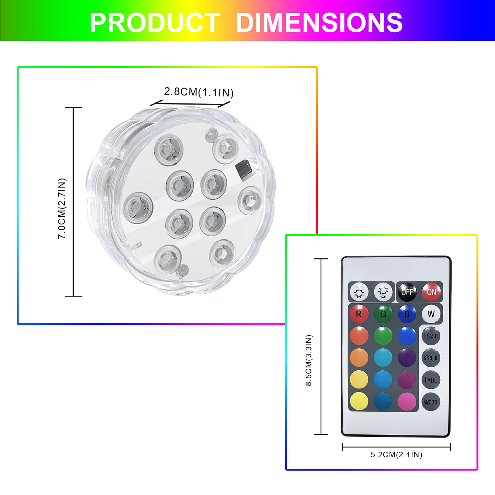 RGB LED Boat Lights with Wireless Remote - Waterproof Marine Lighting for Interior, Deck & Courtesy Use - Battery Operated for Pontoon, Jon Boat, Kayak & Fishing Boats (2 Pack) - Perfect for Night Fishing & Party Lighting