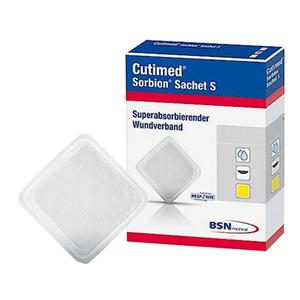 BSN Jobst Cutimed Sorbion Sachet S Dressing, 8 x 4 Inches - Advanced Wound Care for Chronic Ulcers & Post-Surgical Healing - Ideal for Diabetic Foot Ulcers & Venous Leg Ulcers