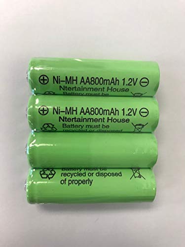 4 Pack 1.2V 800mAh Ni-MH Rechargeable AA Batteries for Solar Lights - Pre-Charged, Long Lasting Power for Outdoor Garden Lights, Pathway Lighting & Landscape Decor