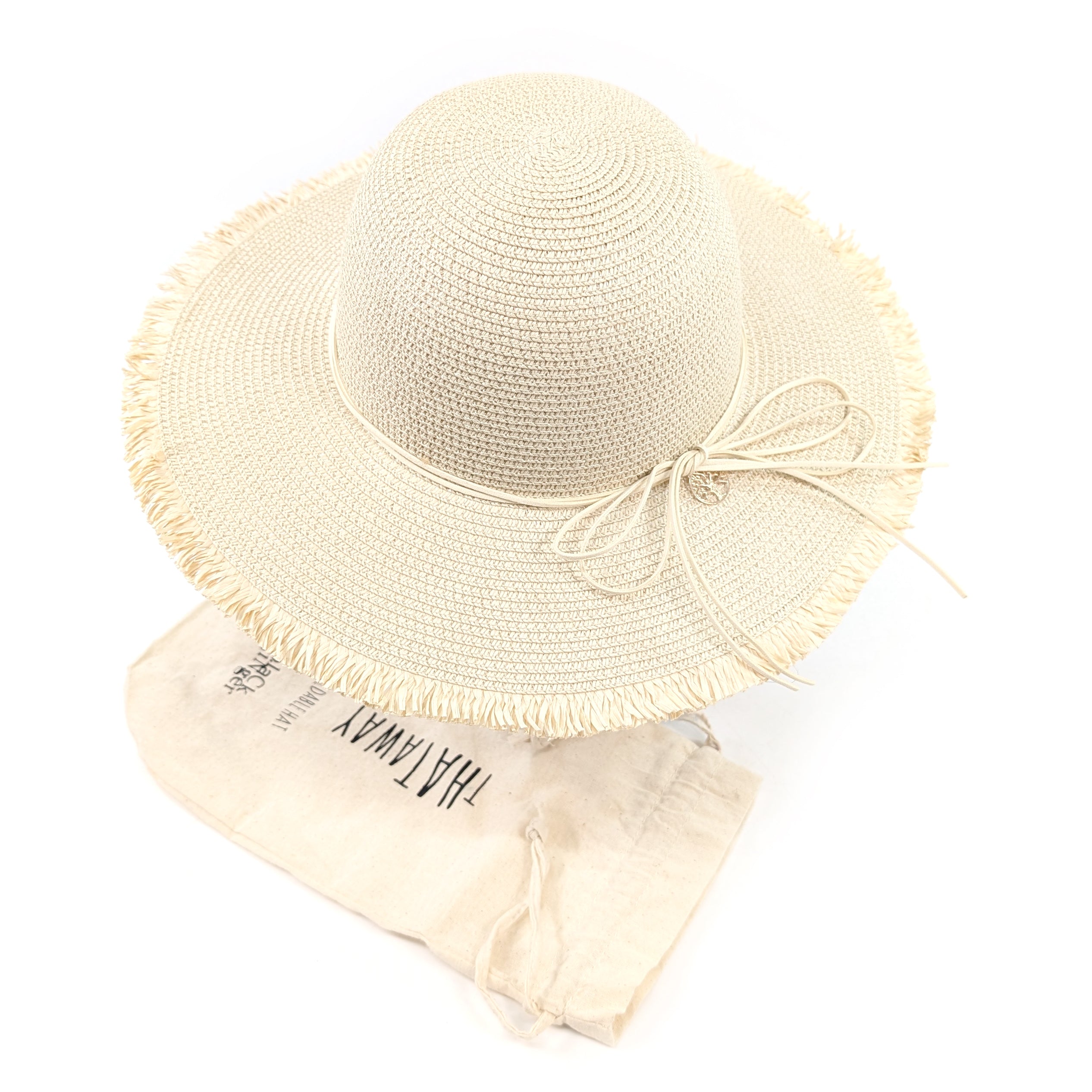 Tree of Life Wide Brim Foldable Sun Hat (57cm) - Natural Straw Beach Hat for Women, UV Protection for Outdoor, Travel, Gardening & Summer Vacations