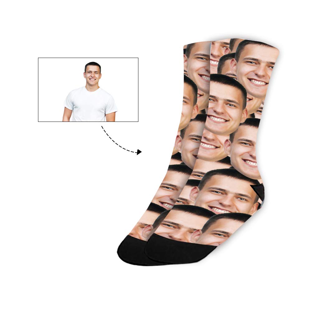 Custom Photo Socks with Face, Cat & Dog Designs - Personalized Colorful Crew Socks for Men & Women - Perfect Gift for Birthdays, Anniversaries & Holidays