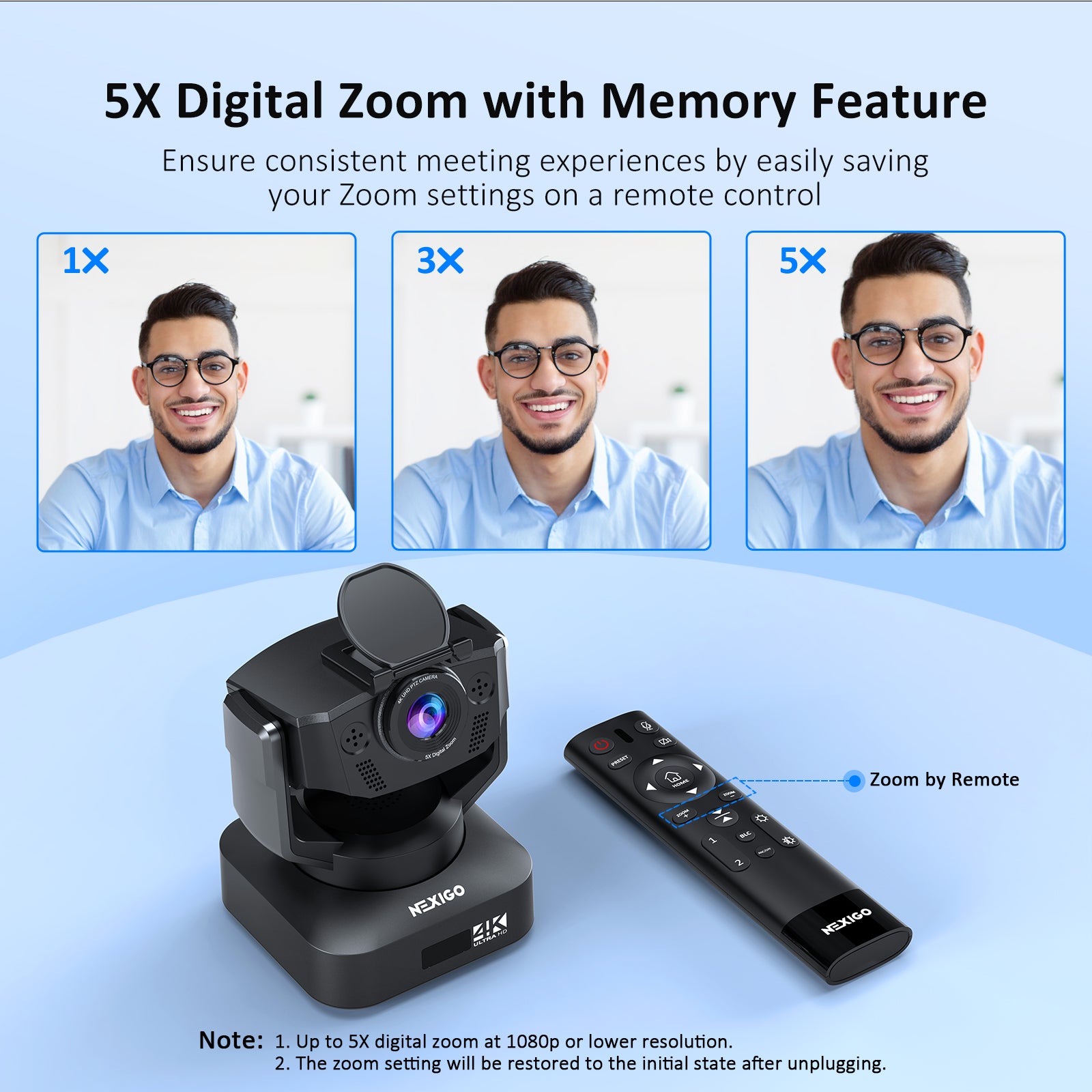 NexiGo N990 4K PTZ Webcam with Auto Tracking - Professional Streaming Camera for Zoom Meetings, YouTube Live & Video Conferencing (Ideal for Home Office, Online Teaching & Gaming Streams)