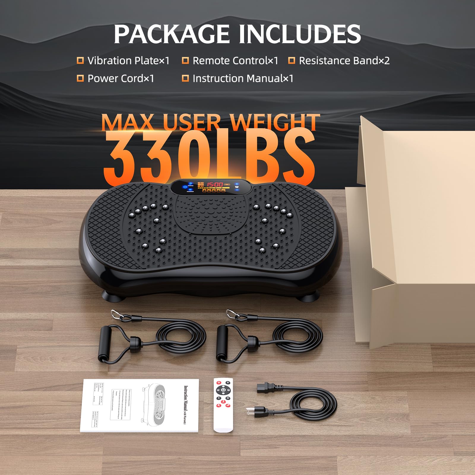PBYRD Vibration Plate Exercise Machine for Weight Loss & Lymphatic Drainage - Full Body Workout Vibrating Fitness Platform for Home Gym - Tones Muscles & Improves Wellness - Supports 330lbs Max Weight - Perfect for Home Fitness, Post-Workout Recovery & Cellulite Reduction