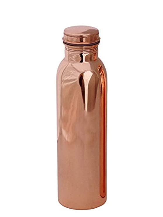 Pure Copper Water Bottle for Health & Wellness - 100% Natural Detox & Ayurvedic Benefits - Perfect for Daily Hydration, Yoga, and Travel (Pack of 1)