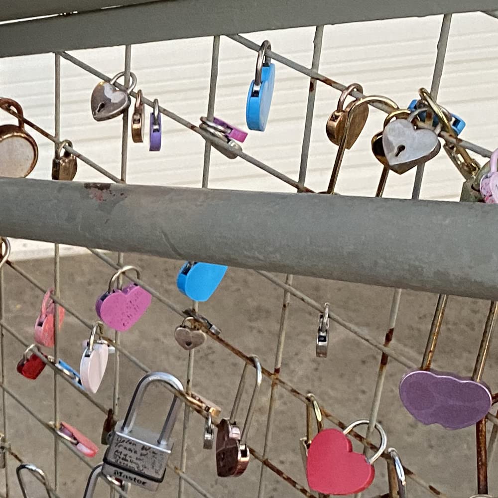 Honbay 2PCS Mini Heart-Shaped Padlock with Keys - Secure Jewelry Boxes, Purses, Handbags, Backpacks, Cabinets & More | Perfect for Travel, School Lockers, and Personal Diary Protection
