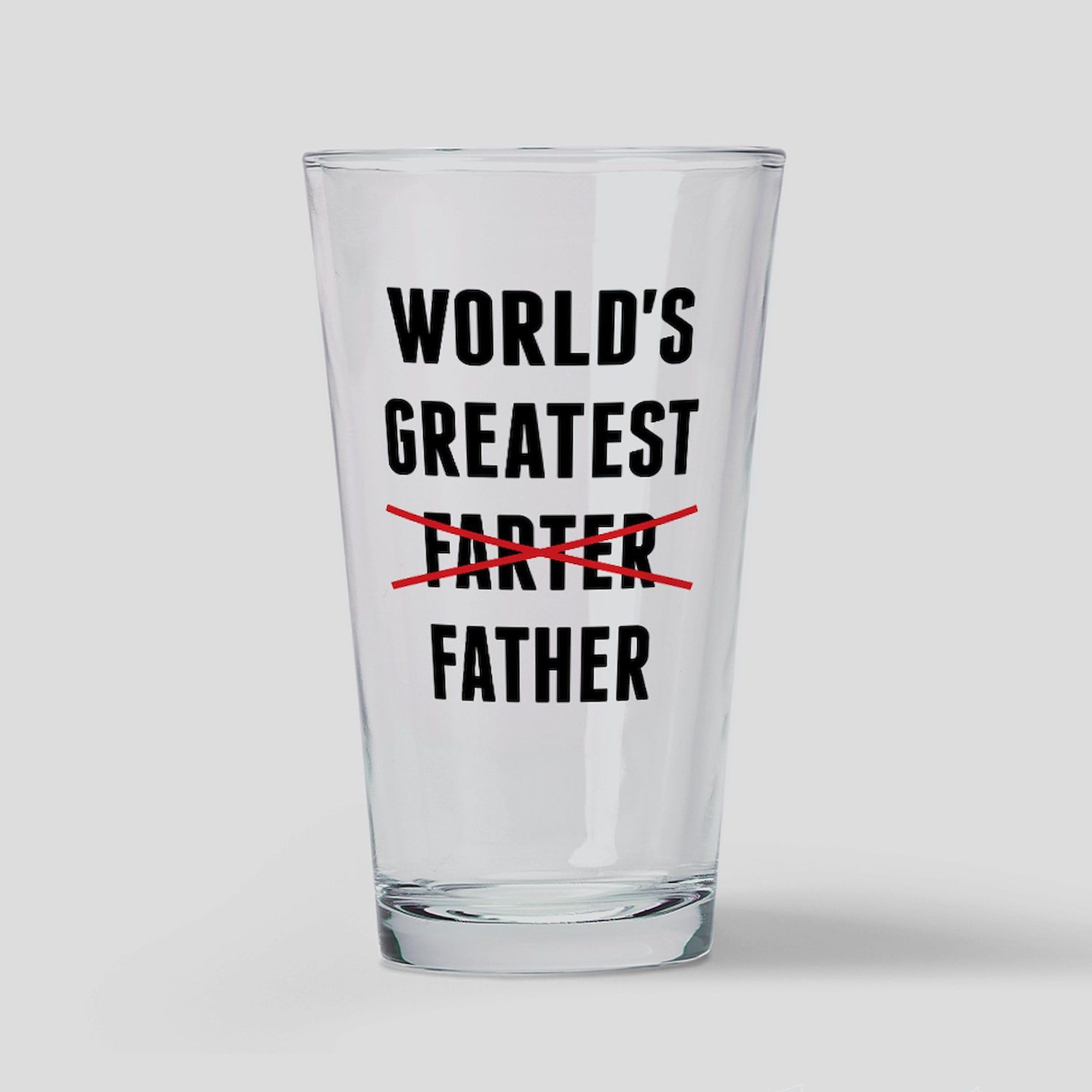 World's Best Father Funny Drinking Glass - 16 oz Pint Glass for Beer, Gifts & Humor | Perfect for Father's Day, Gag Gifts & Parties