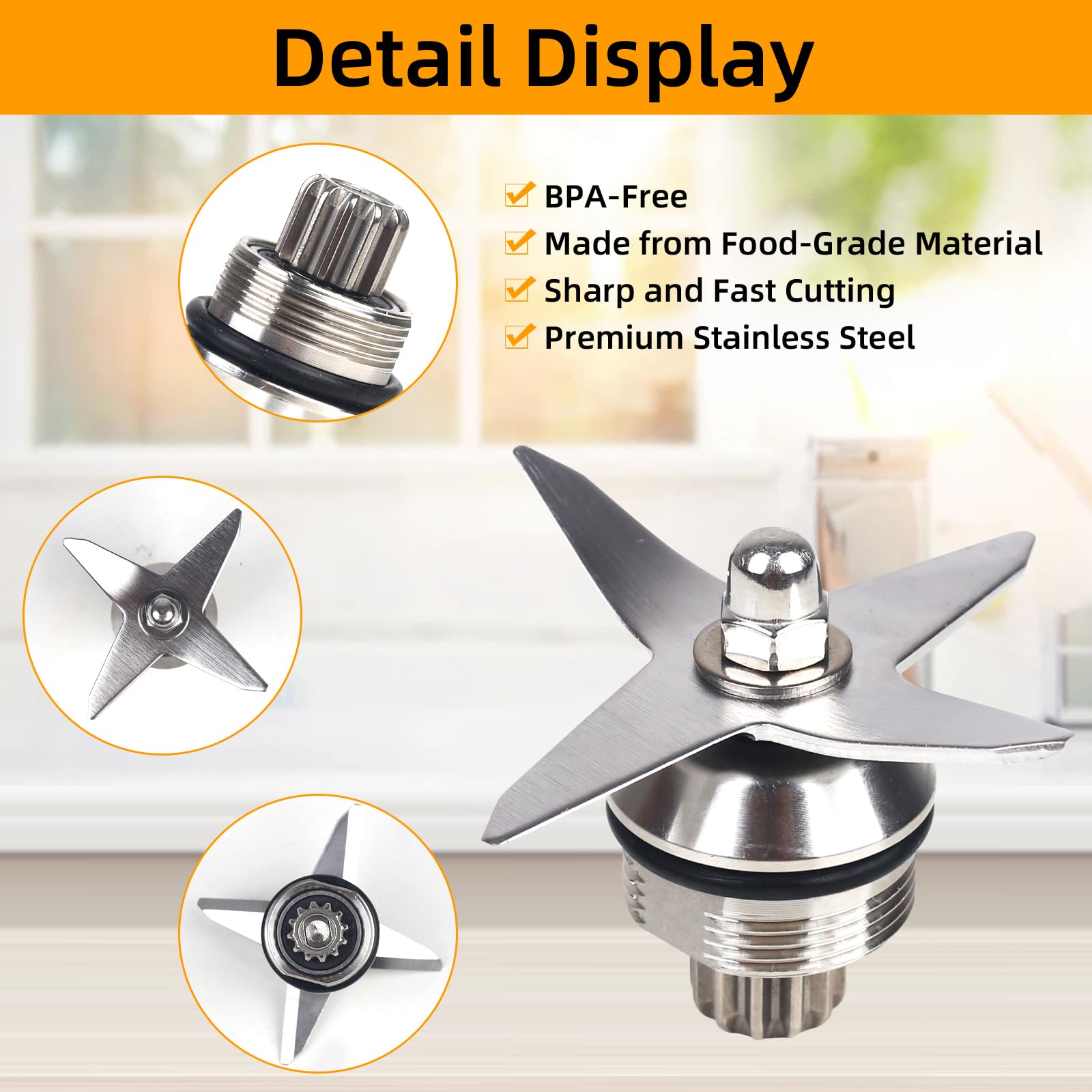 Vitamix Blender Blade Replacement Parts - 64oz & 32oz Wet Blade Assembly with Wrench & Drive Socket | Durable Stainless Steel Construction | Perfect for Smoothies, Soups & Nut Butters