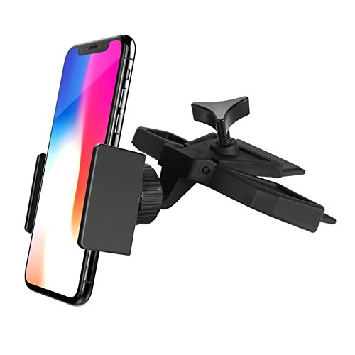 Premium Car Mount CD Player Slot Phone Holder Stand Swivel Dock [Strong Grip] for Verizon iPhone 7/7 Plus/8/8 Plus - Secure & Adjustable for Hands-Free Driving & Navigation