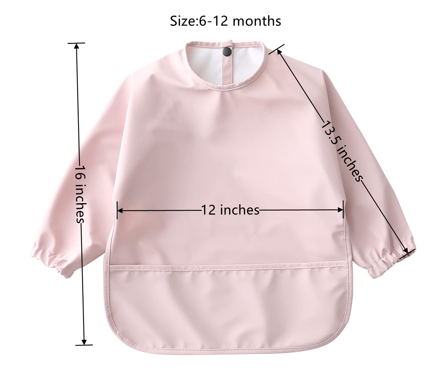 GZMM Waterproof Baby Bibs - Long Sleeve Infant Toddler Feeding Bib with Food Catcher | Washable & Easy to Clean | Perfect for Messy Mealtime, Baby Led Weaning & Toddler Feeding