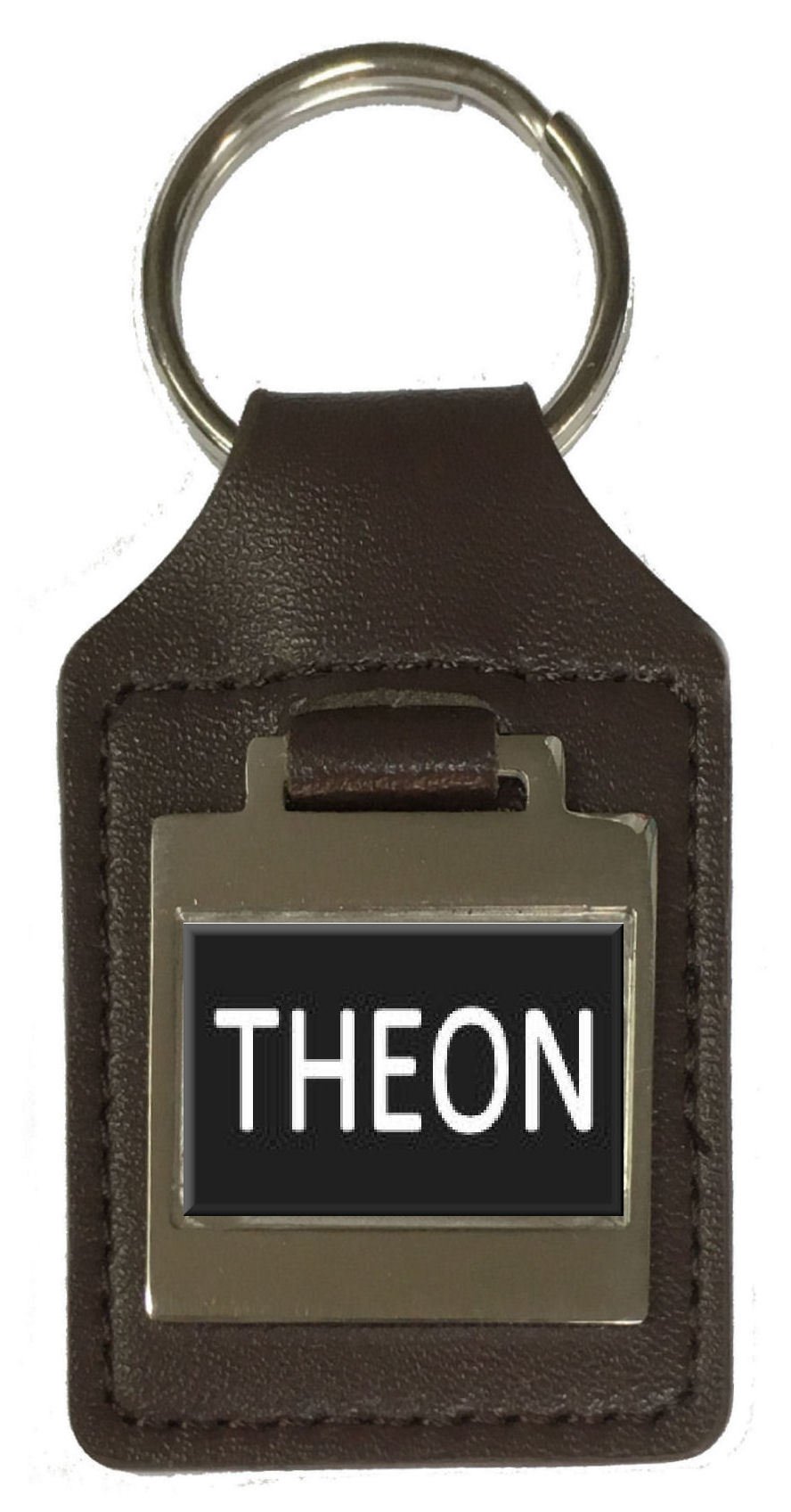 Personalized Leather Keychain for Men & Women - Custom Name Engraving Birthday Gift for Him Her - Theon - Perfect for Keys, Wallets & Everyday Carry Accessories