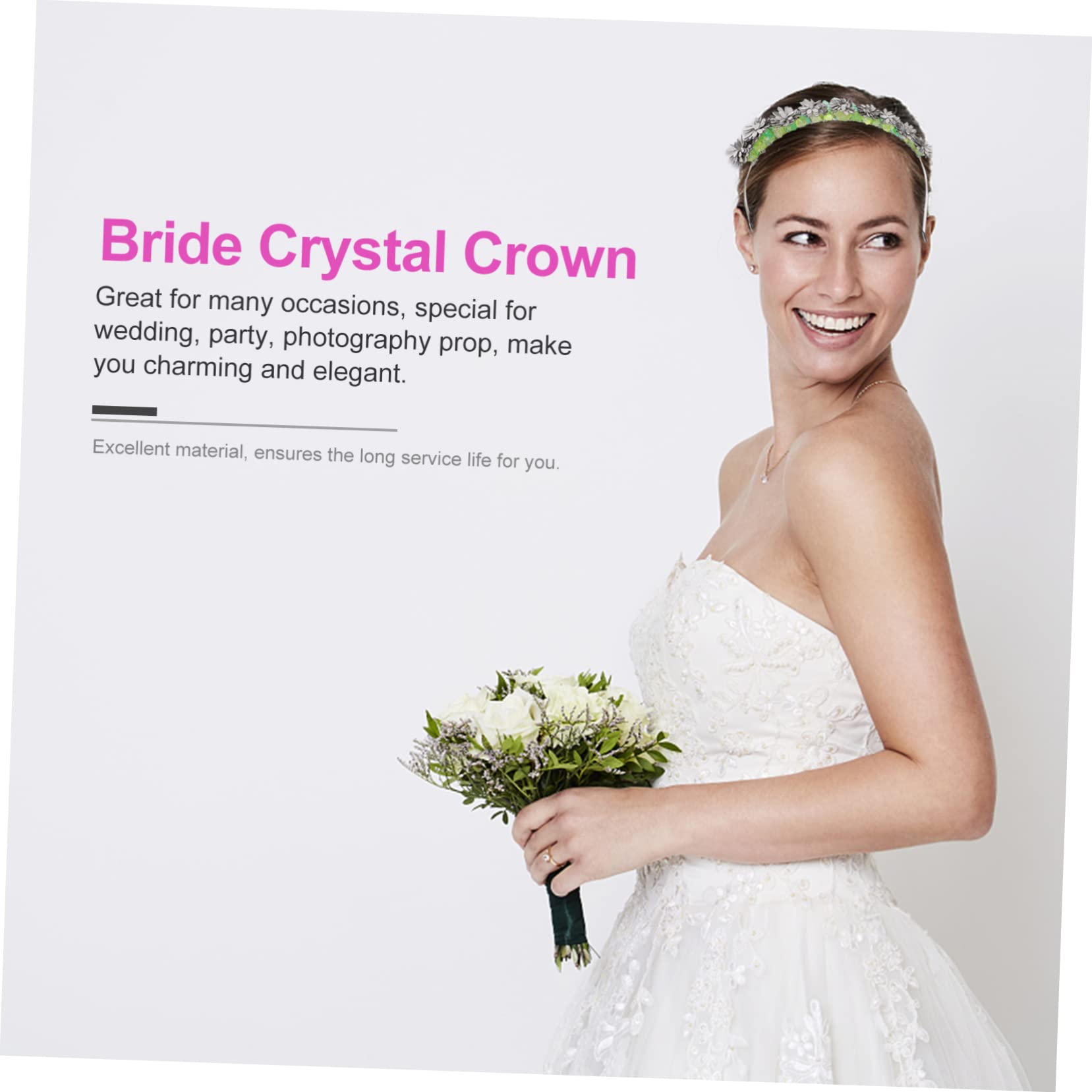 FRCOLOR 2-Piece Crystal Rainbow Crown Wedding Headband Set - Elegant Purple Tiara with Natural Quartz Crystals for Women & Girls - Perfect for Weddings, Prom, Pageants, and Special Occasions