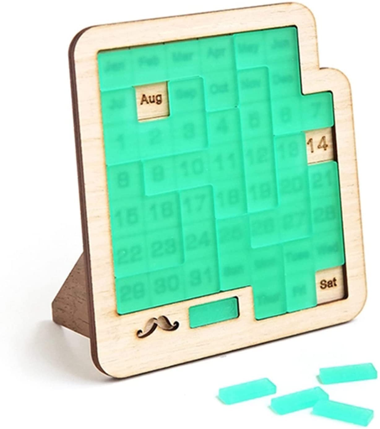 Zhedalang Wooden Daily Calendar Puzzle 2022-2025 - Fun Date Display Jigsaw Game for Office Desk - Perfect Gift for Puzzle Lovers & Home/Office Decor