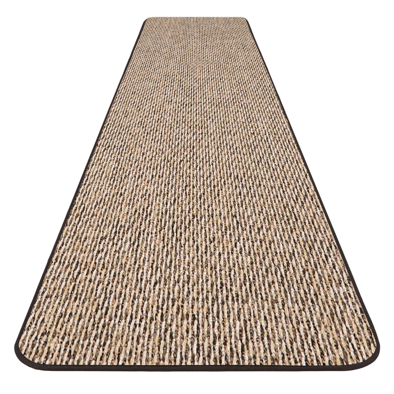 Non-Slip Carpet Runner for Hallway - 8ft x 36in Black Ripple Design - Heavy Duty Skid Resistant Rug for High Traffic Areas - Perfect for Stairs, Entryways and Home Safety