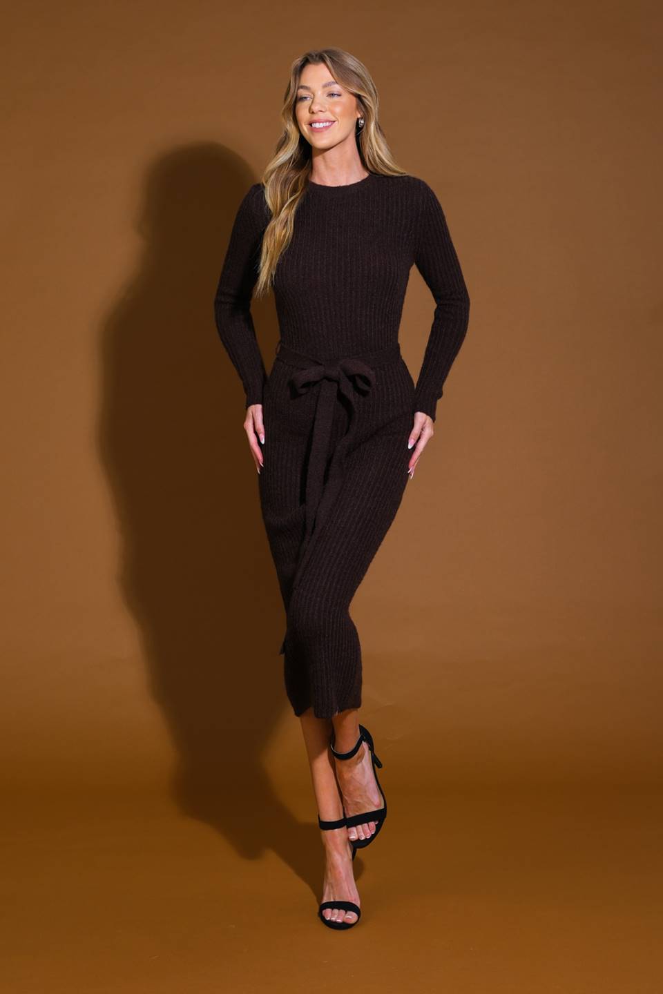 BE GOOD TO ME Women's Long Sleeve Sweater Dress - Cozy Knit Tunic for Fall & Winter - Perfect for Office, Date Night & Casual Outings