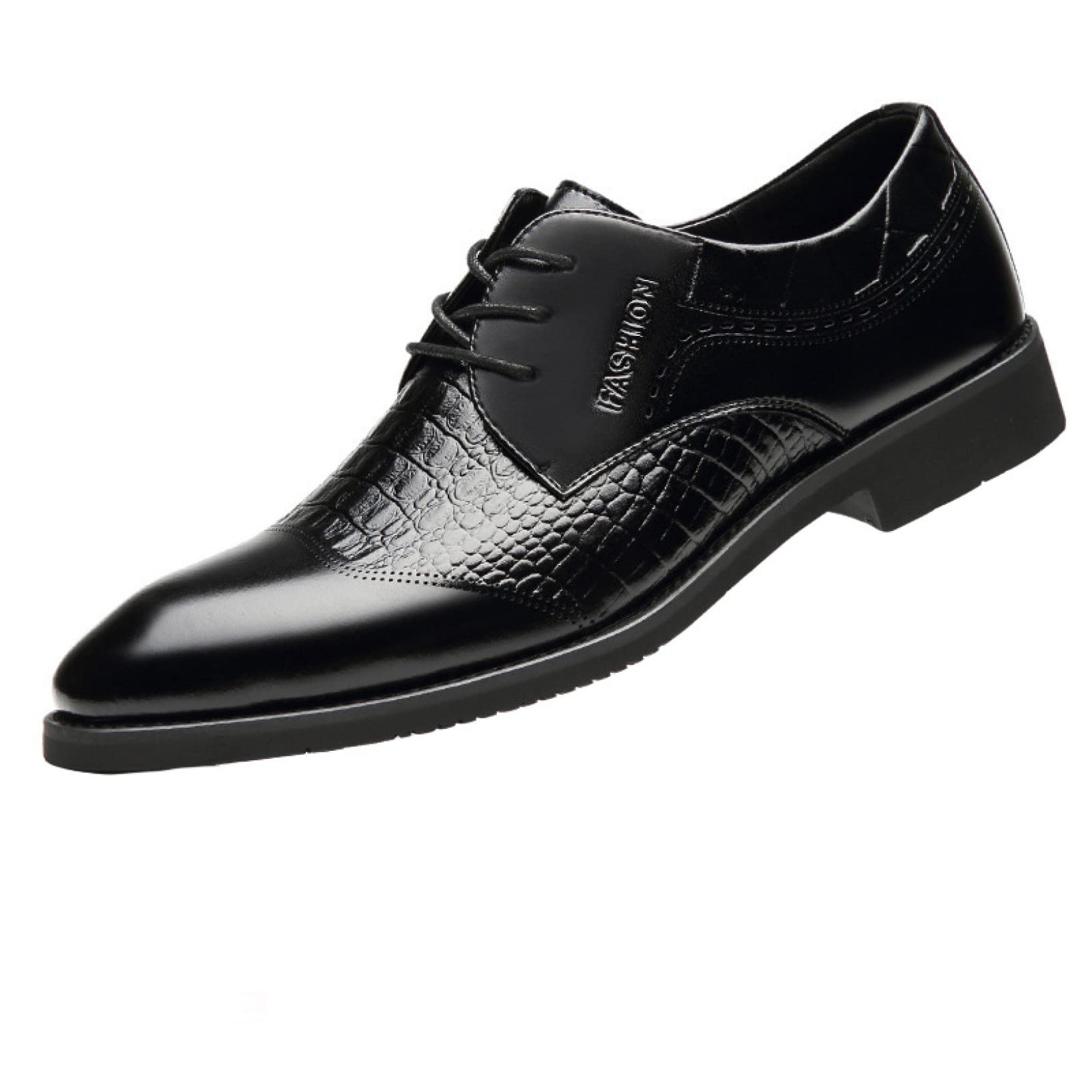 Men's Comfortable Pointed Toe Oxford Dress Shoes - Height Increasing Derby Business Formal Shoes for Men | Perfect for Office, Wedding & Special Occasions