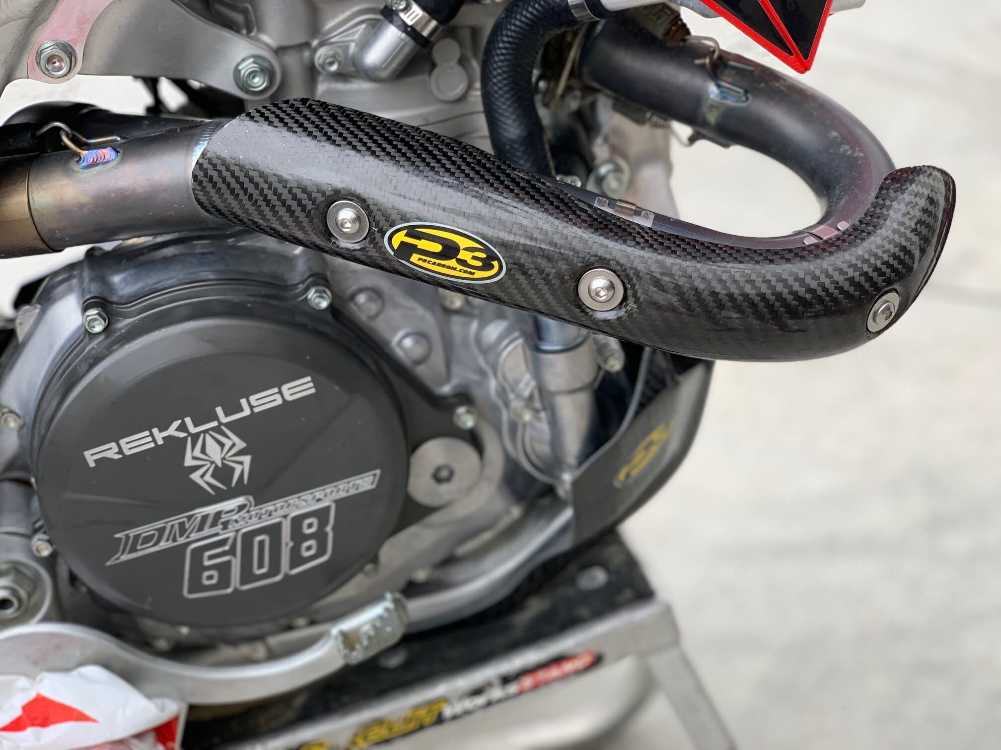 P3 205074 Carbon Fiber Header Heat Shield - High Performance Heat Protection for Automotive Exhaust Systems - Perfect for Racing, Off-Road & Performance Upgrades