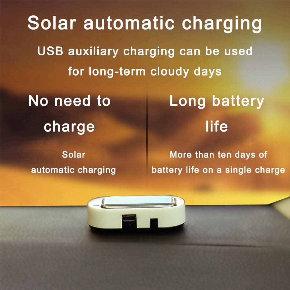 Solar Powered Car Alarm Light - Anti-Theft LED Flashing Security Light with USB Port | Dummy Warning Light for Vehicle Protection | Waterproof Strobe Light for Cars, Trucks & RVs | Perfect for Parking Lots, Driveways & Nighttime Security