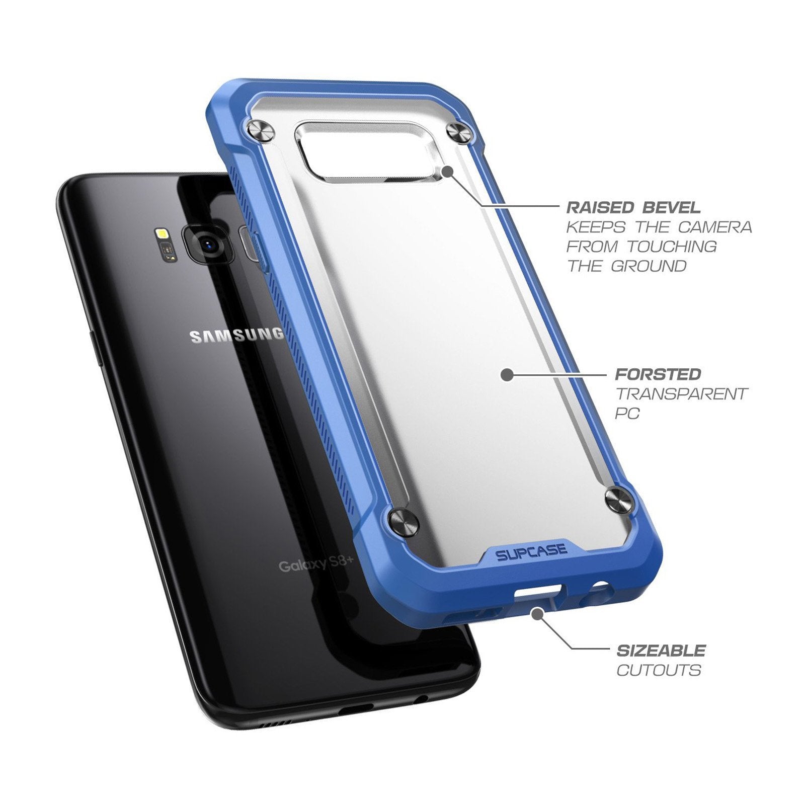 Samsung Galaxy S8 Plus Case - Unicorn Beetle Hybrid Protective Bumper Cover (Blue) - Shockproof & Slim Design for Everyday Protection | Perfect for Work, Travel & Outdoor Activities