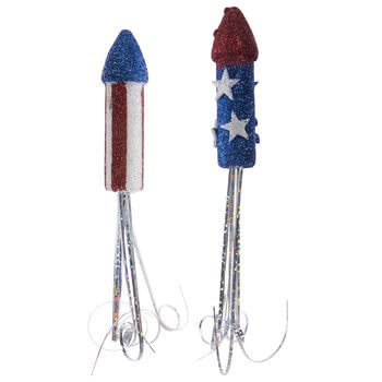 Red White and Blue Glitter Firecrackers - Patriotic 4th of July Decorations, 6 Inch DIY Craft Supplies for Home, Party & Holiday Celebrations