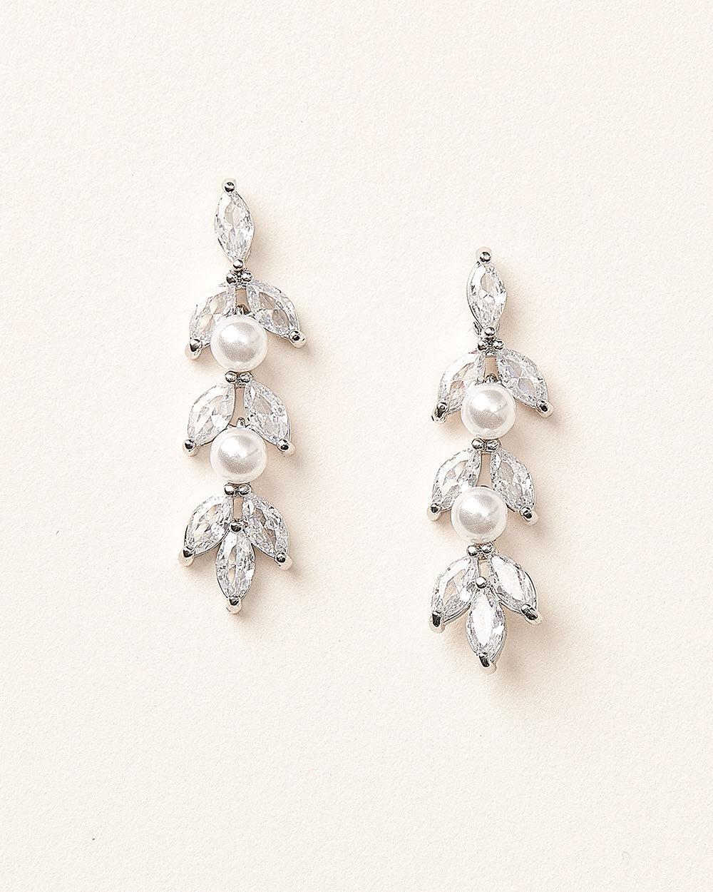Elegant Sydney Pearl CZ Earrings for Women - Cubic Zirconia & Simulated Pearl Drop Dangle Earrings - Perfect for Weddings, Parties & Special Occasions