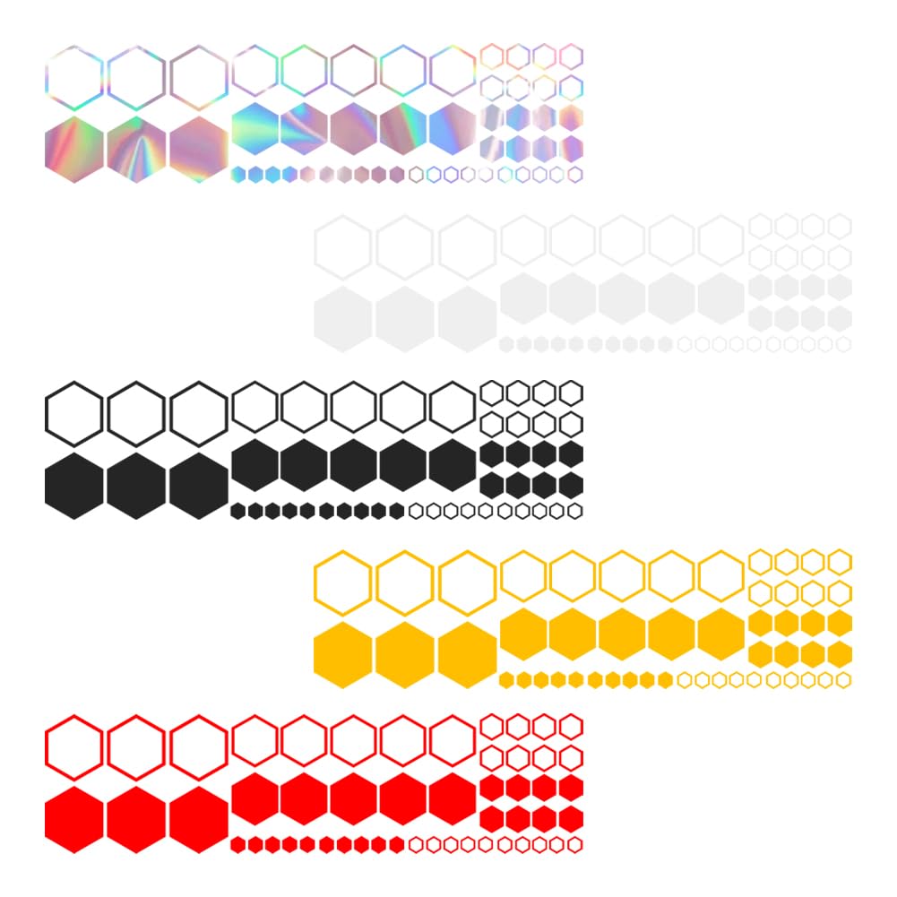 52 Grids PVC Honeycomb Hexagonal Car Stickers - Glossy Auto Body Decals for DIY Car Tuning & Side Decoration (Black) - Perfect for Customizing Sedans, SUVs, and Trucks