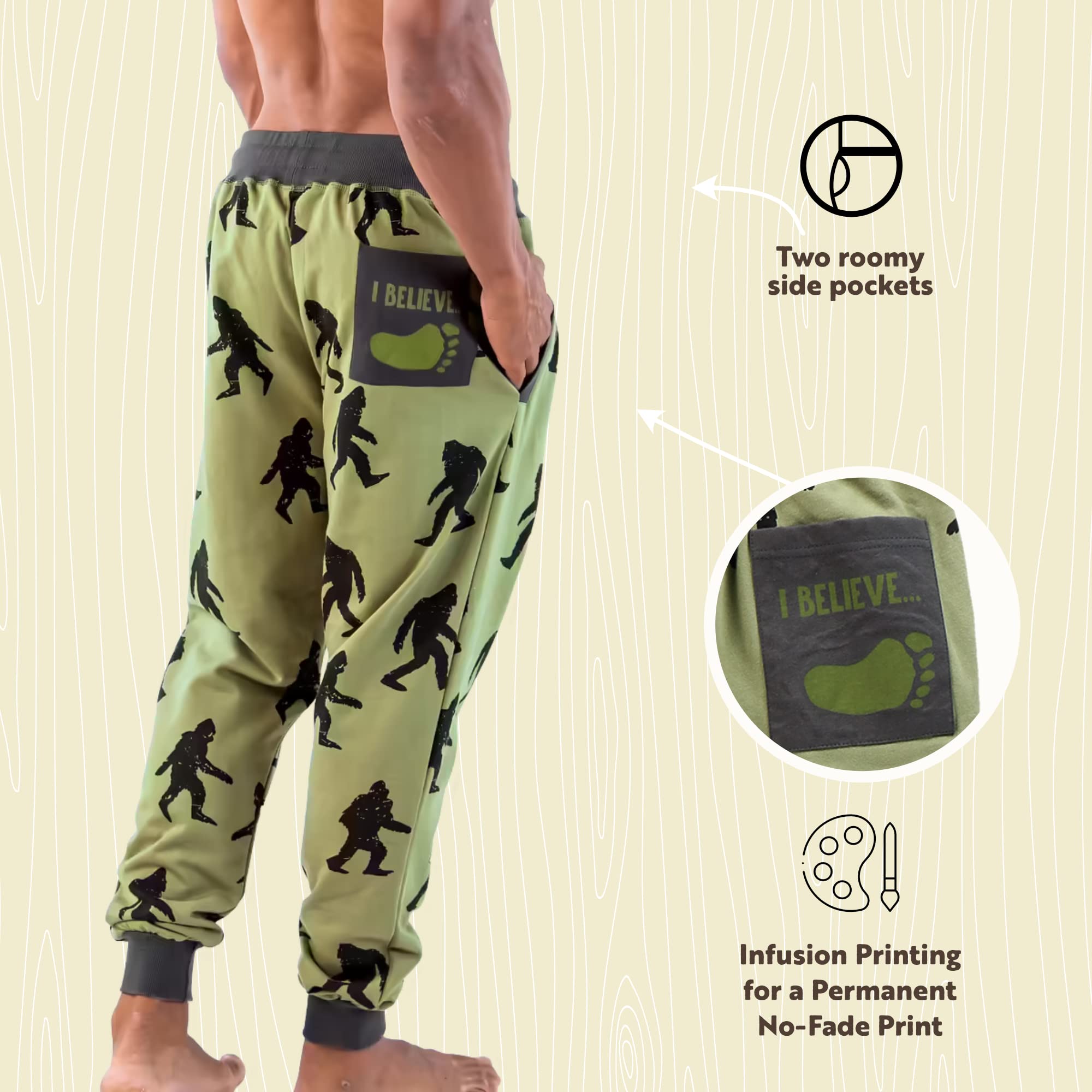 Lazy One Men's Jogger Sweatpants - Soft, Warm Fleece Lounge Pants with Pockets for Home, Gym & Outdoor Activities