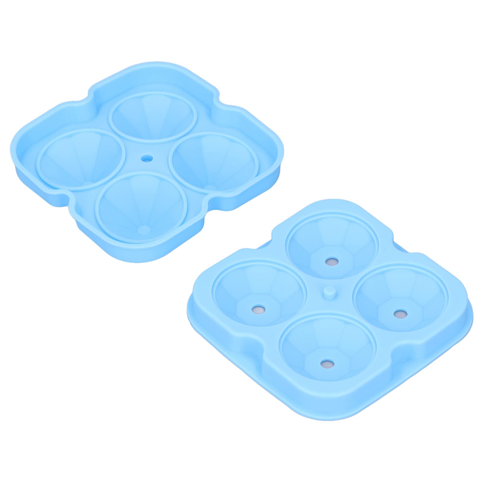 Premium Silicone Ice Cube Trays for Whiskey & Cocktails - Non-Stick, Heat Resistant (-40℉ to 420℉), Reusable Ice Molds - Perfect for Home Bars, Parties & Entertaining (Blue)