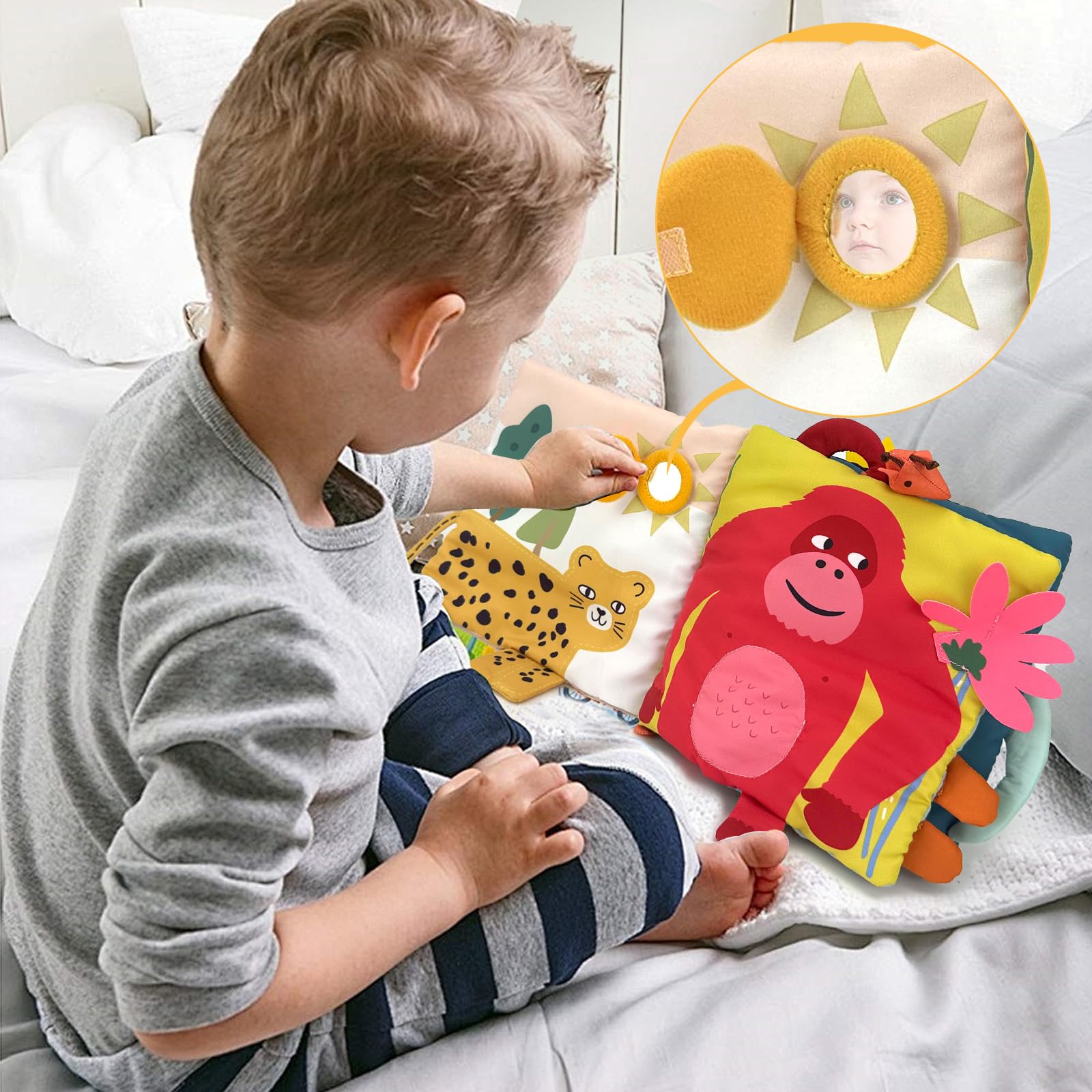 Soft Cloth Books for Babies - Interactive Developmental Activity Quiet Books | Animal-Themed Sensory Toys for Toddlers 0-2 Years | Perfect Baby Shower Gift & Early Learning Tool for Infants | Ideal for Playtime, Travel, and Bedtime Storytelling
