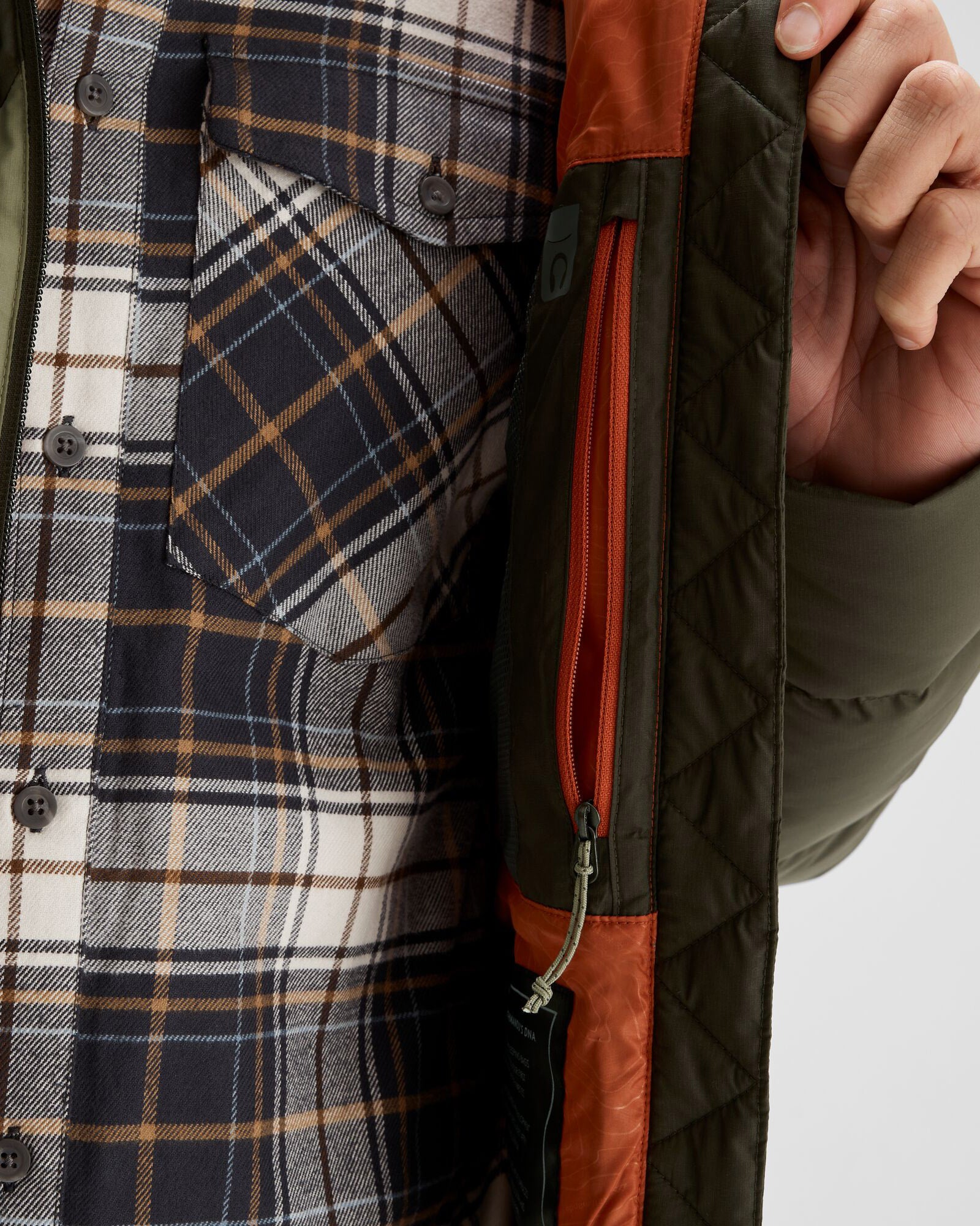 Men's Epiq Hooded Down Jacket - Waterproof Winter Coat for Outdoor Activities (Beech/Dark Moss) - Perfect for Hiking, Camping & Cold Weather Adventures