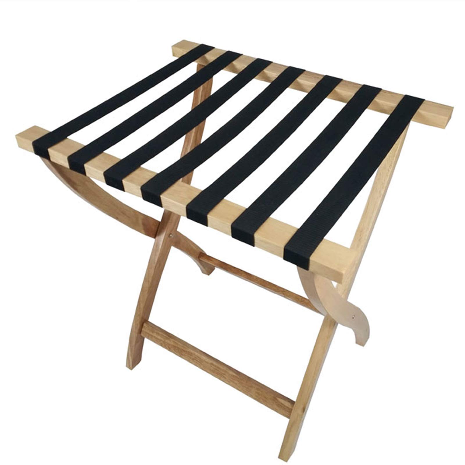 Solid Wood Folding Luggage Rack for Hotel Rooms - 60x47x67cm Brown Storage Rack | Space-Saving Hotel Furniture for Suitcases, Bags & Travel Gear