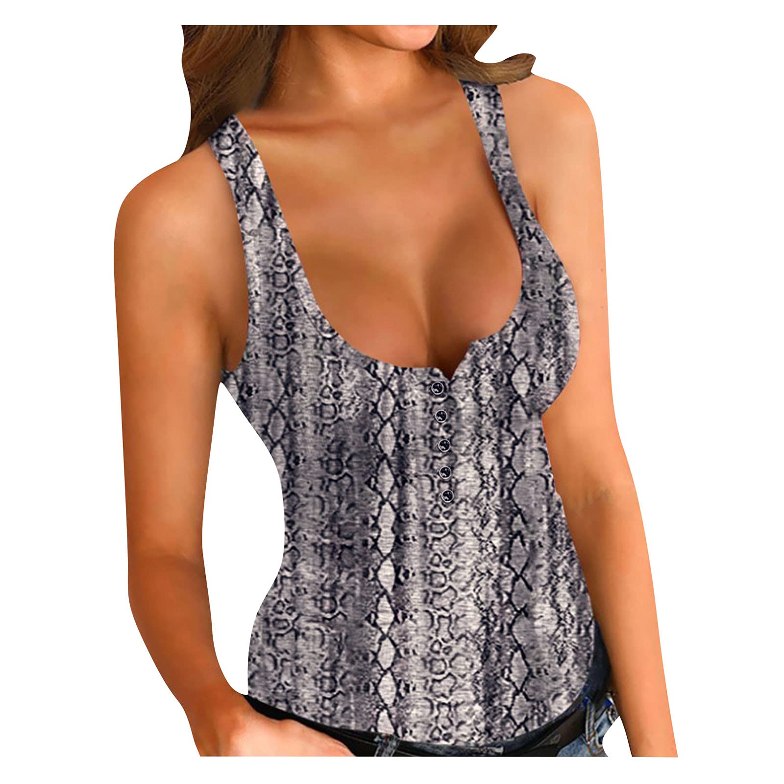 Women's Sexy Summer Sleeveless Button Down Camisole Tank Tops - Casual & Beach Wear for Women, Perfect for Vacation, Date Night and Summer Outfits