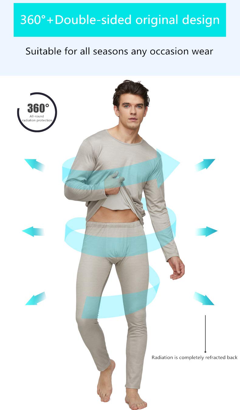 EMF Protection Silver Fiber Underwear - Anti-Radiation Long Leg Bottoms for Men & Women | EMI Shielding Base Layer for Home, Office & Travel