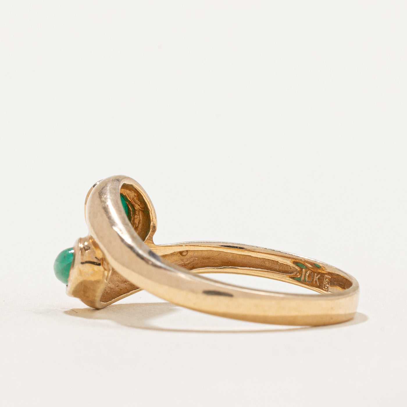 Exquisite Two Stone Jade Bypass Ring | 0.50ctw Genuine Jade | Size 9 | Elegant Jewelry for Women | Perfect for Weddings, Anniversaries & Special Occasions