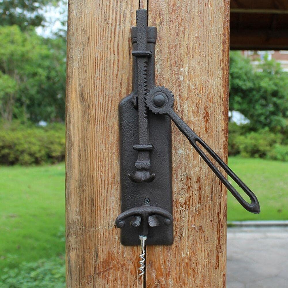 Wall Mounted Corkscrew - European Craft Retro Style Wine Opener for Home & Bar Use - Durable Screwpull Design - Perfect for Kitchen Counter Decor & Wine Tasting Parties