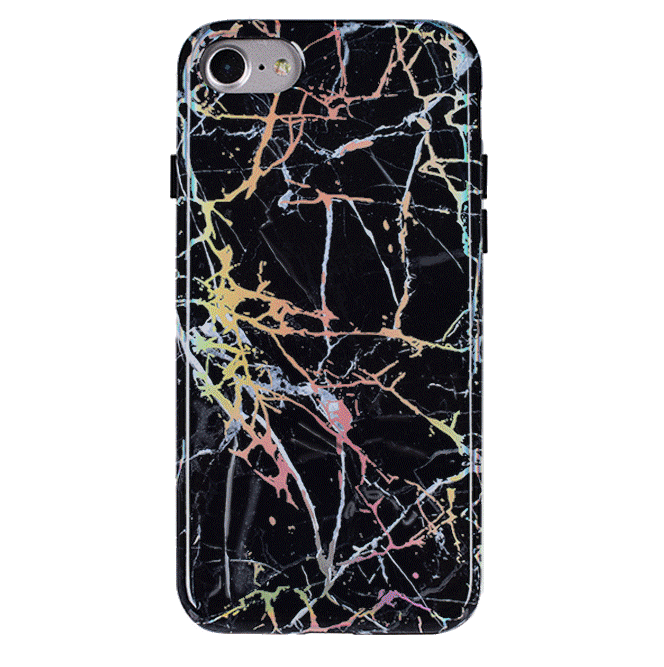 Holo Black Marble iPhone Case - Premium Protective Cover with Glitter & Shimmer | Trendy Phone Case for iPhone 13/14/15 Pro Max | Perfect for Everyday Use, Parties & Gifting